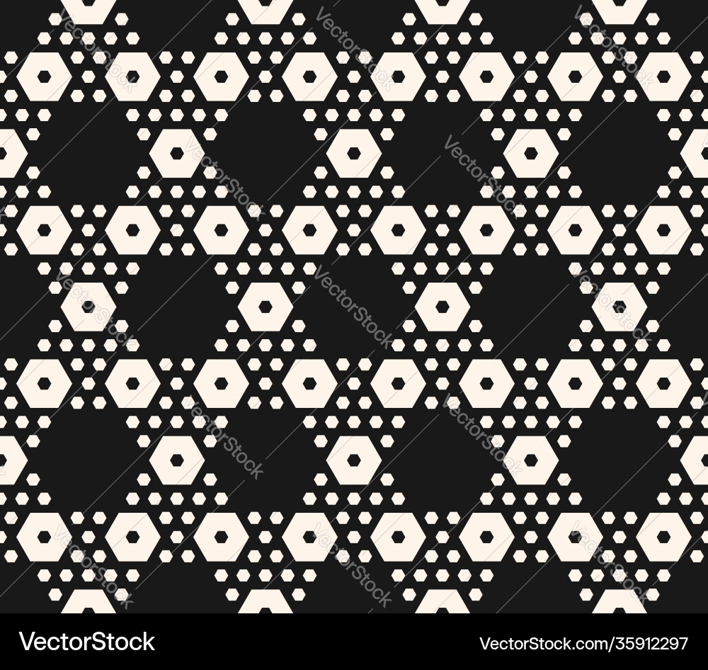 Geometric seamless pattern with big and small hex Geometric seamless pattern with big and small hex vector image