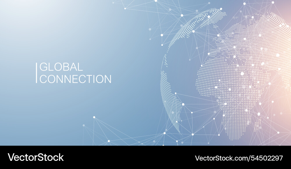 Global network connection banner design template Vector Image