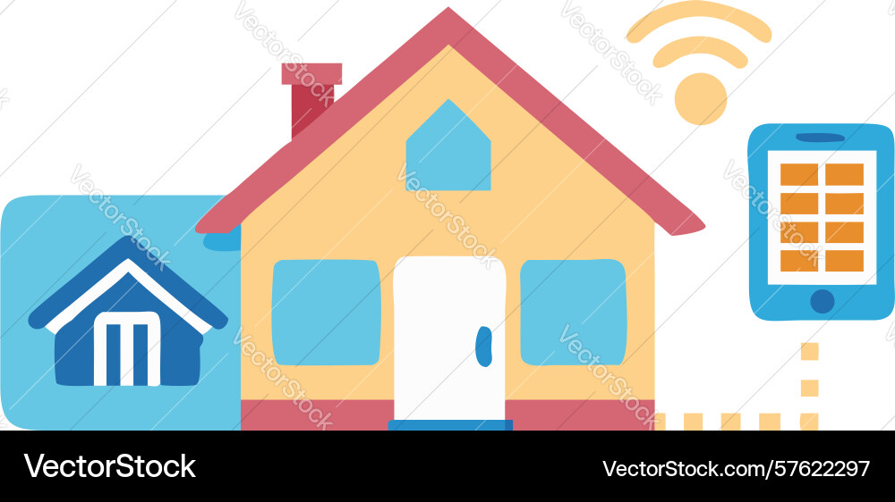 Home security system with digital interface smart vector image