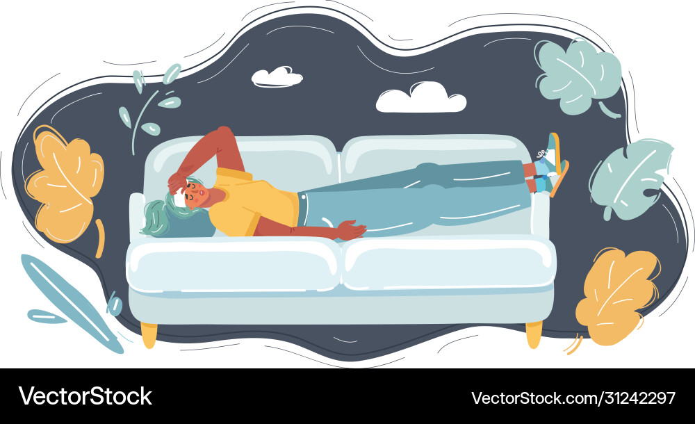 Man having headache lying Man having headache lying vector image