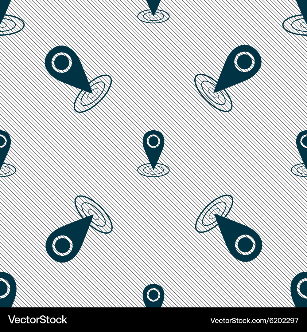 Map pointer icon sign seamless pattern vector image