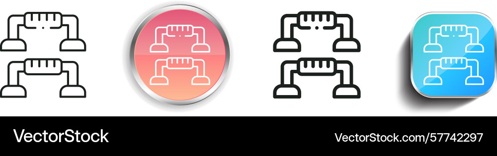 Push up bar icon thin linear regular and button Push up bar icon thin linear regular and button Vector Image