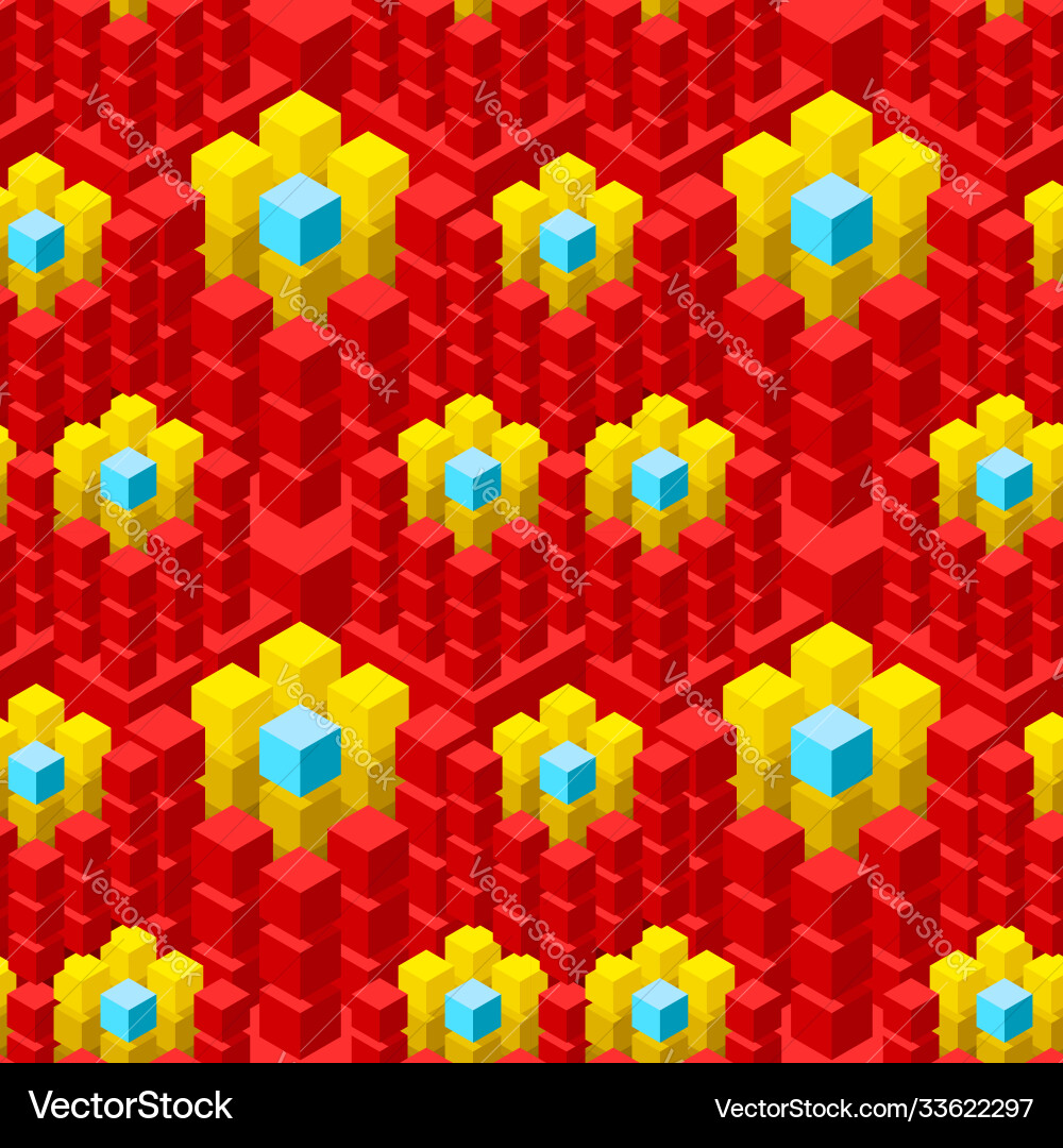 Seamless pattern with geometric cubes colorful Seamless pattern with geometric cubes colorful vector image
