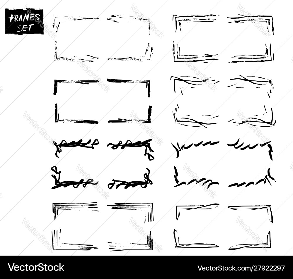 Set black frames empty borders signs Set black frames empty borders signs vector image