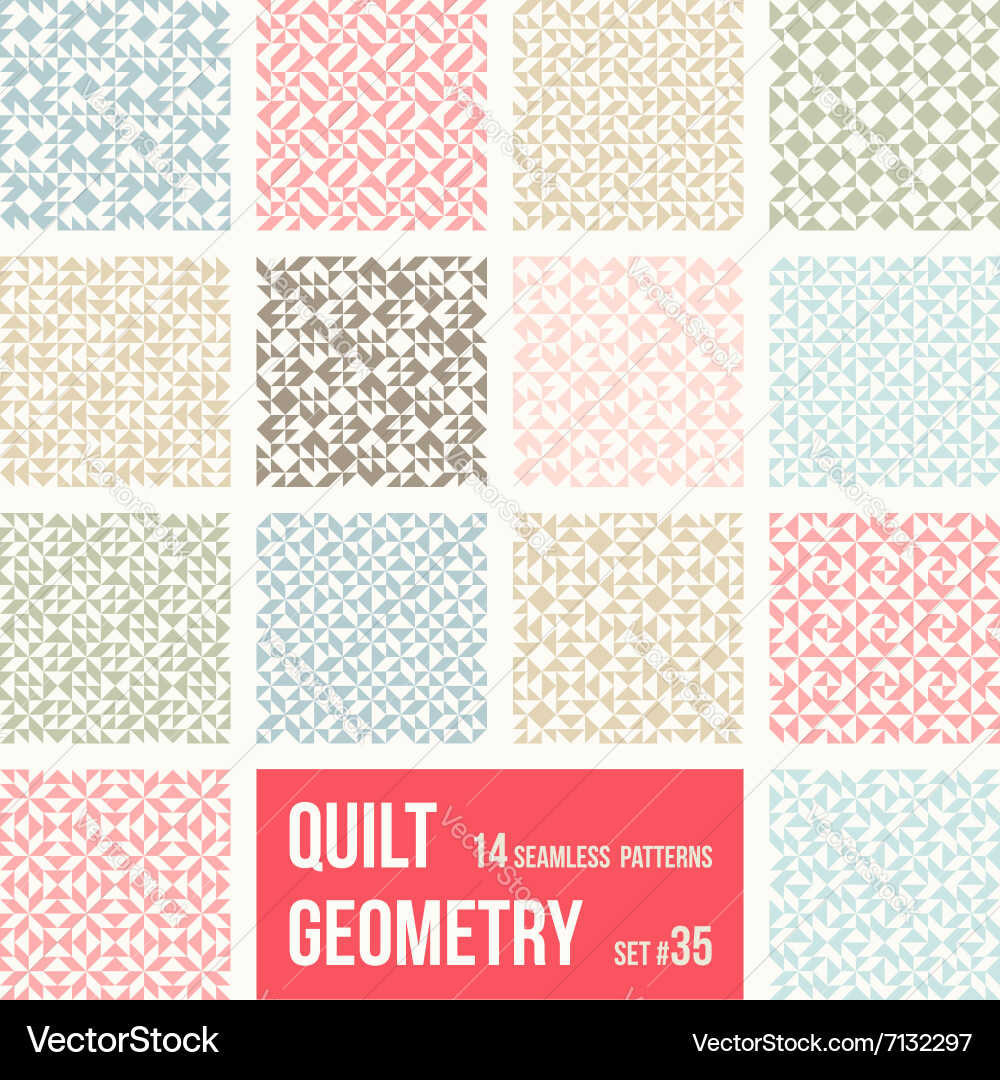 Set of 12 tiles with geometric patterns vector image