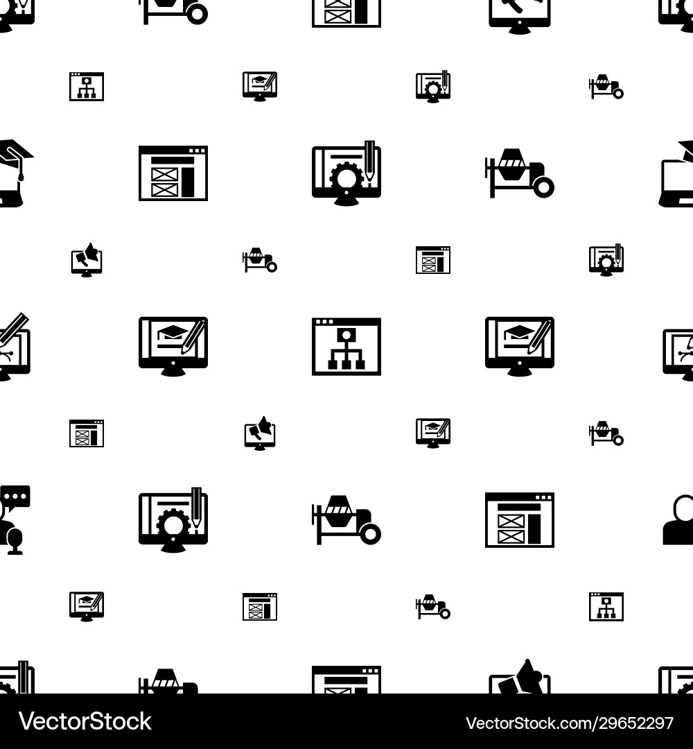 Site icons pattern seamless included editable vector image