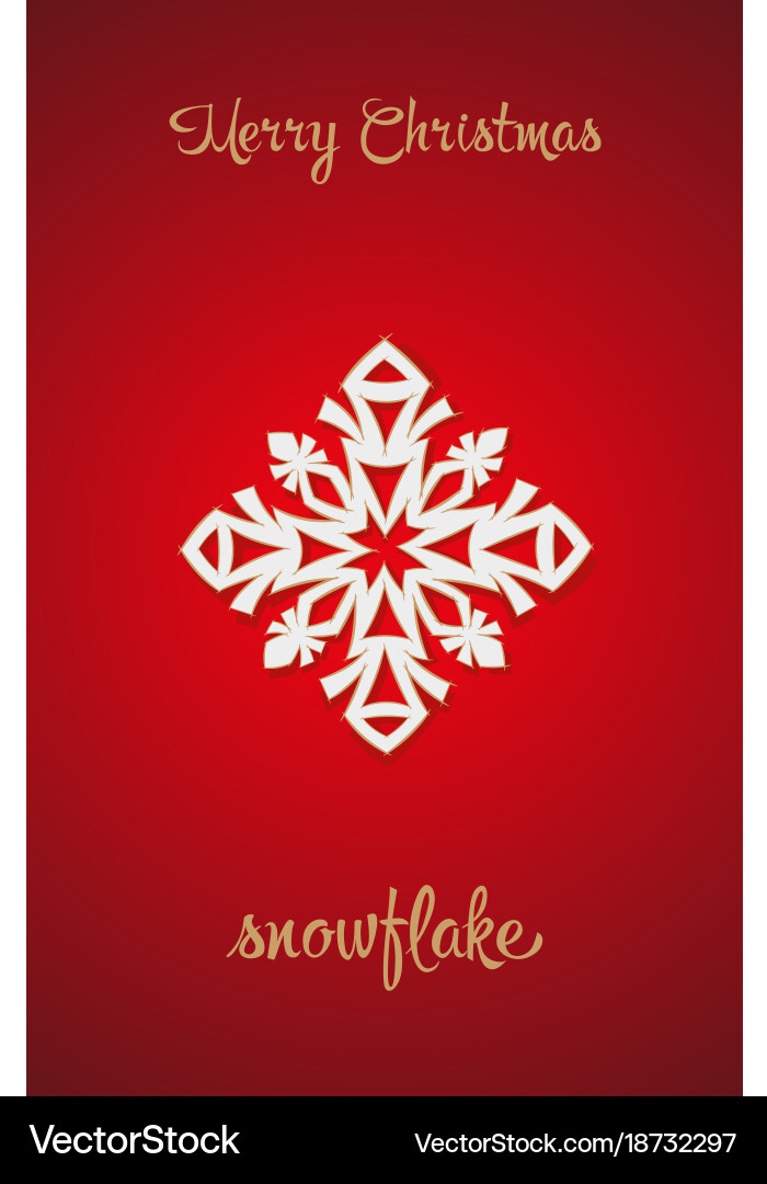 Snowflake on a red background Vector Image
