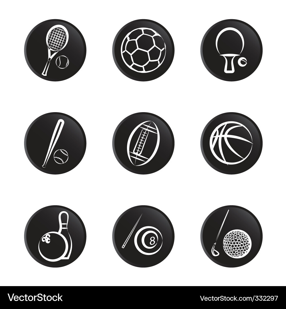 Sport Object Icons Set Vector Image