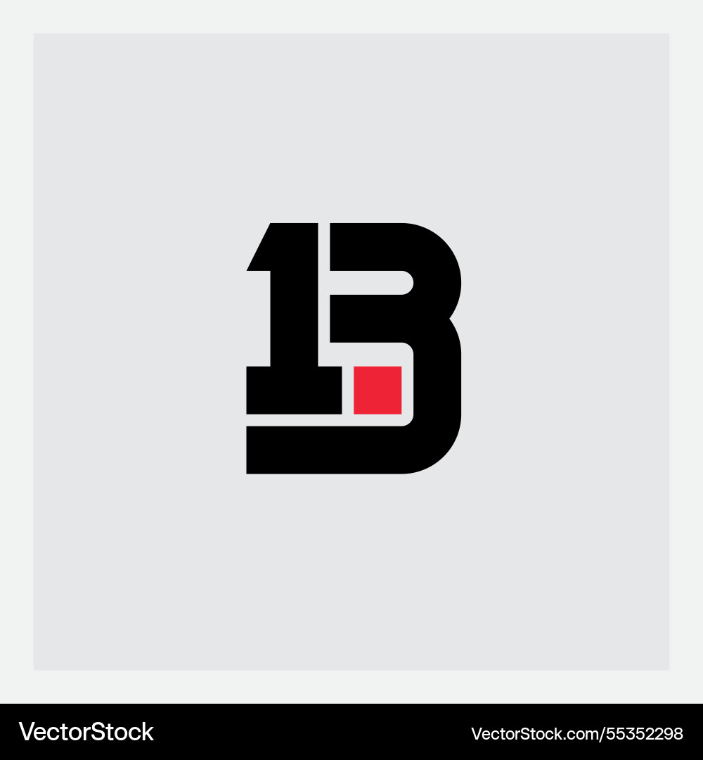 13- design element or icon with numbers 1 and 3 Vector Image