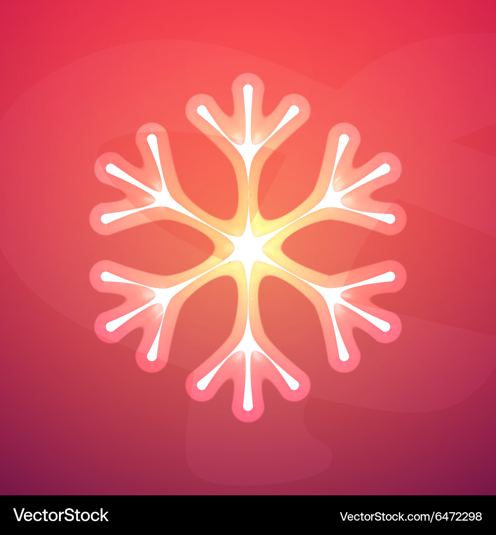 Abstract snowflake icon on colorful background Vector Image
