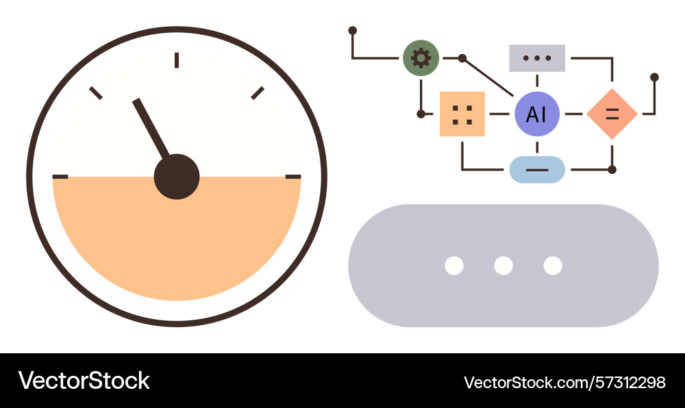 Ai-assisted workflow represented by dashboard Ai-assisted workflow represented by dashboard vector image