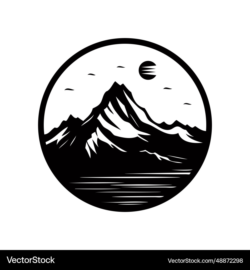 Berg Konzept Badge Logo flache Grafik Design Berg Konzept Badge Logo flache Grafik Design vektorbild
