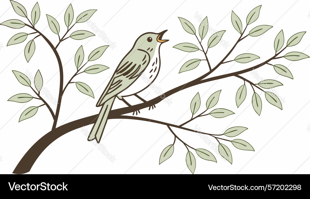 Bird on a branch with abstract background design vector image