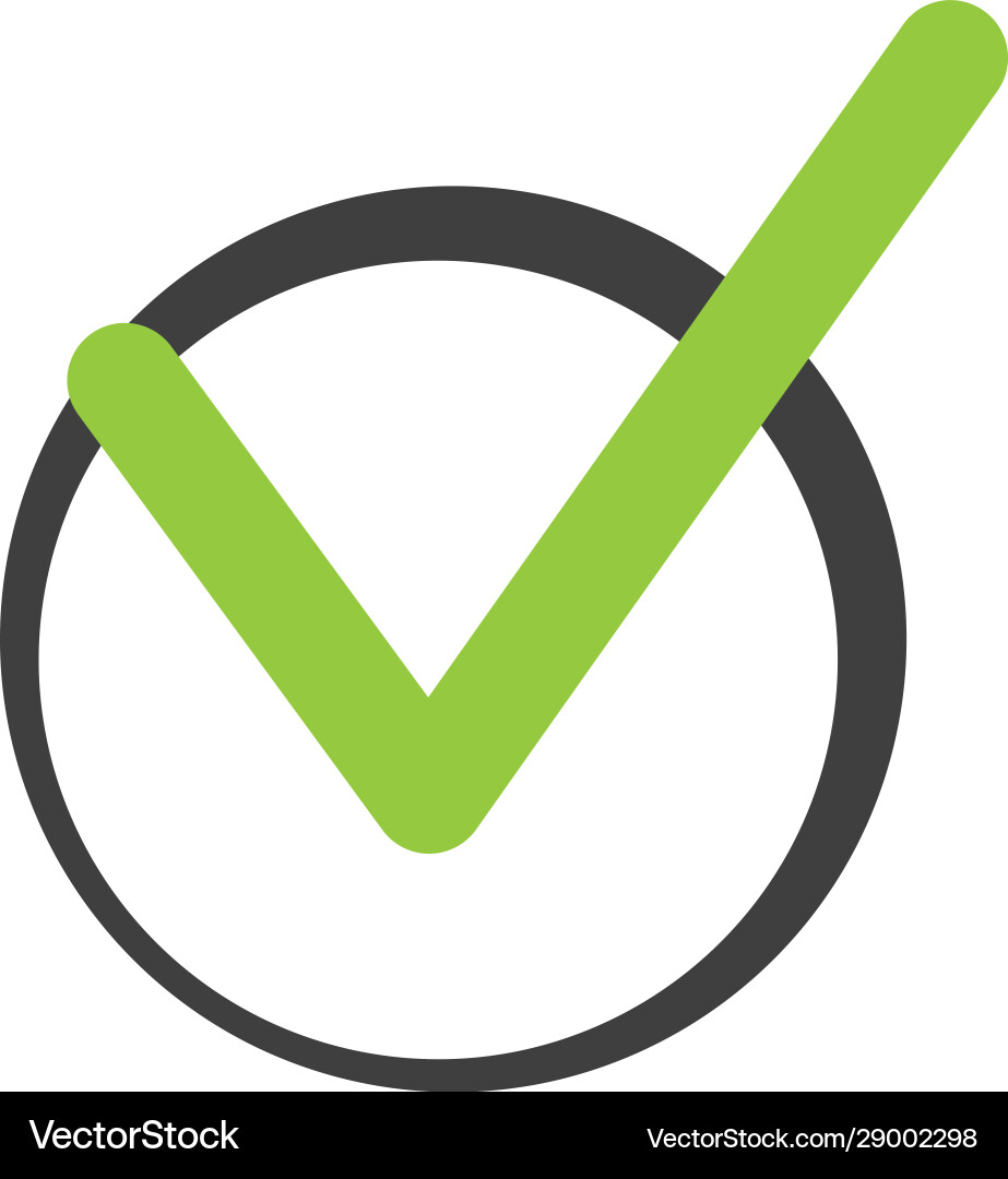Check list button icon mark in round sign vector image