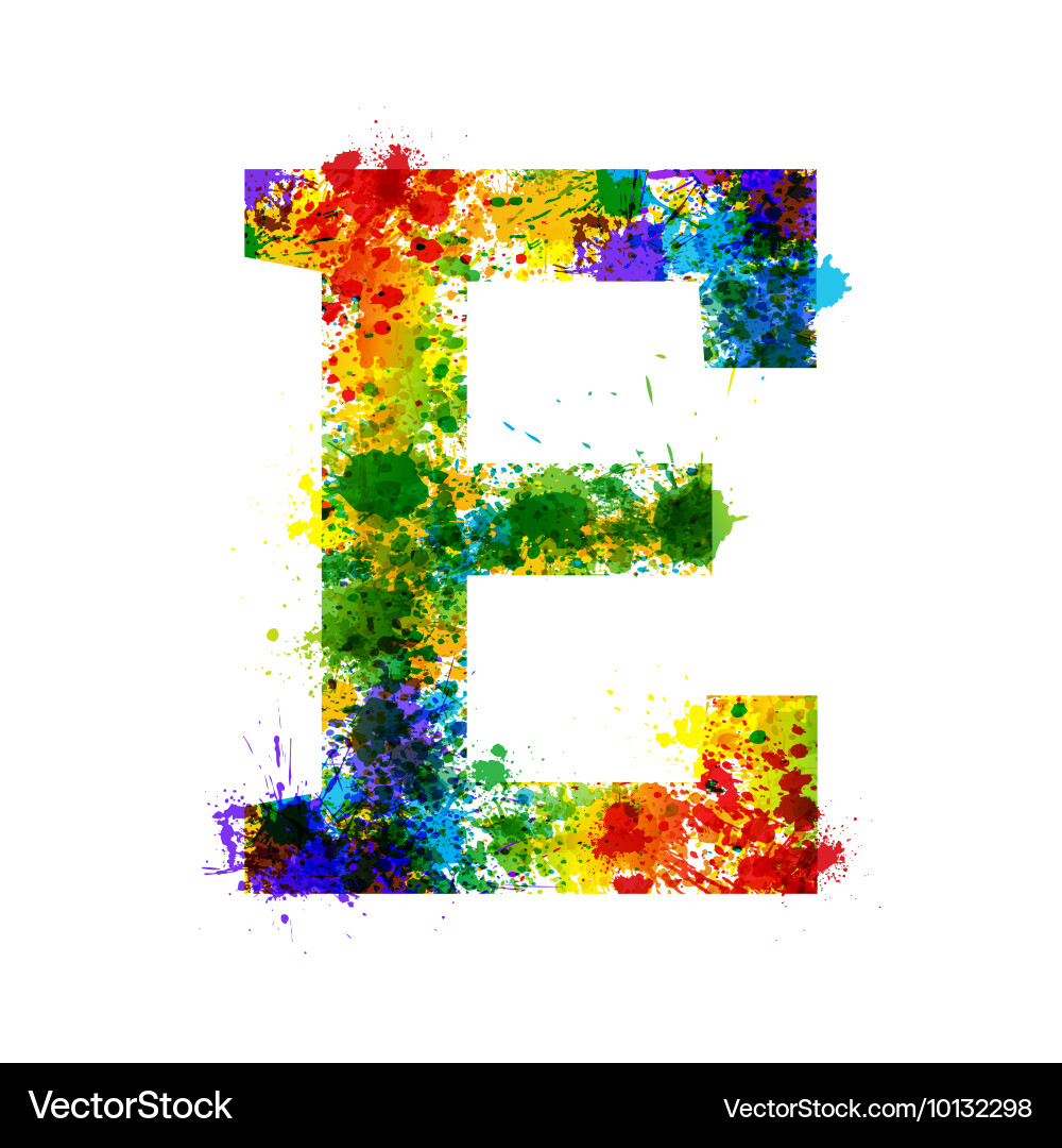 Color paint splashes gradient font vector image