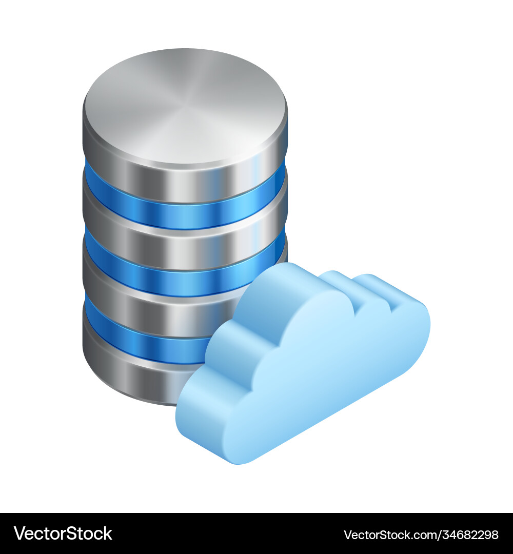 Computer disk isometric icon database Computer disk isometric icon database vector image