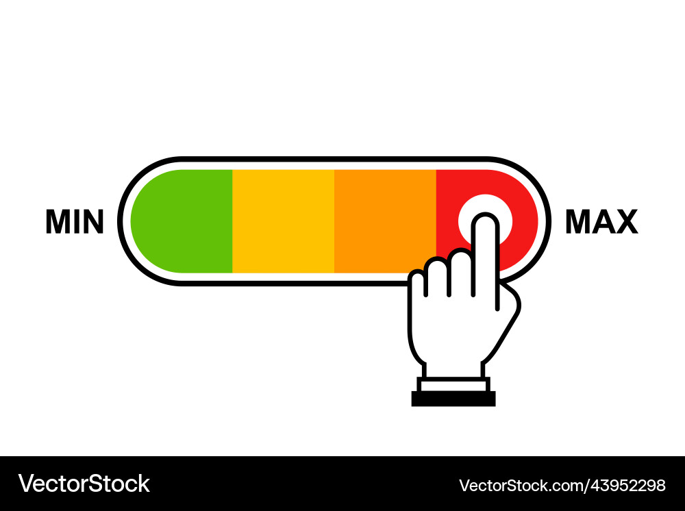 Cursor switches the slider to maximum mode vector image