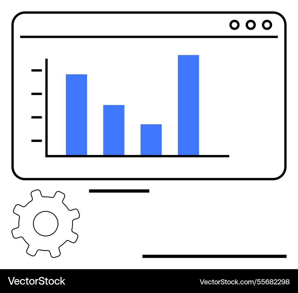 Data analysis chart with blue bar graph Data analysis chart with blue bar graph Vector Image