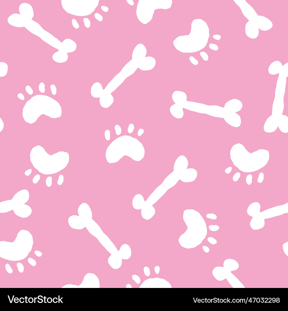 Dog paw print seamless cute template for design Dog paw print seamless cute template for design vector image