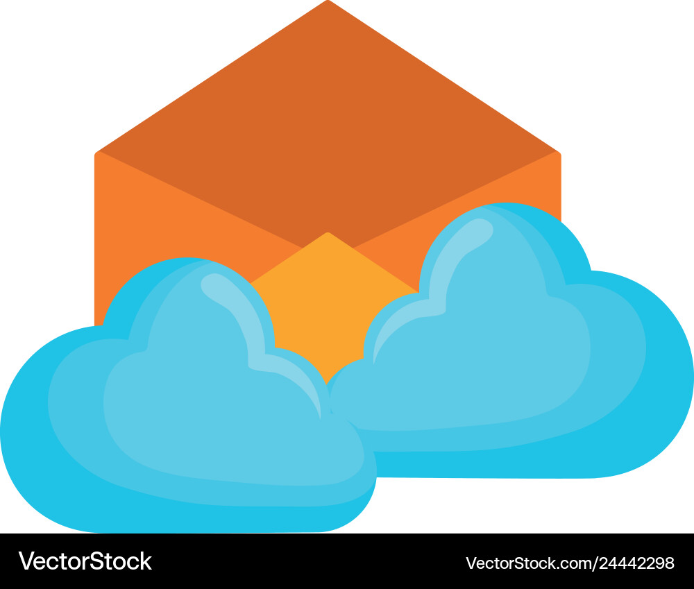 Email cloud computing on white background vector image