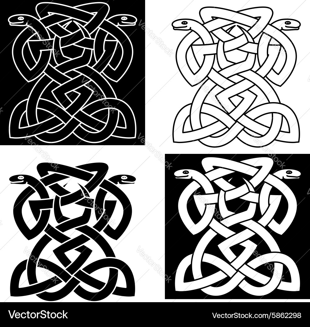 Intertwined Serpent Emblem vector image