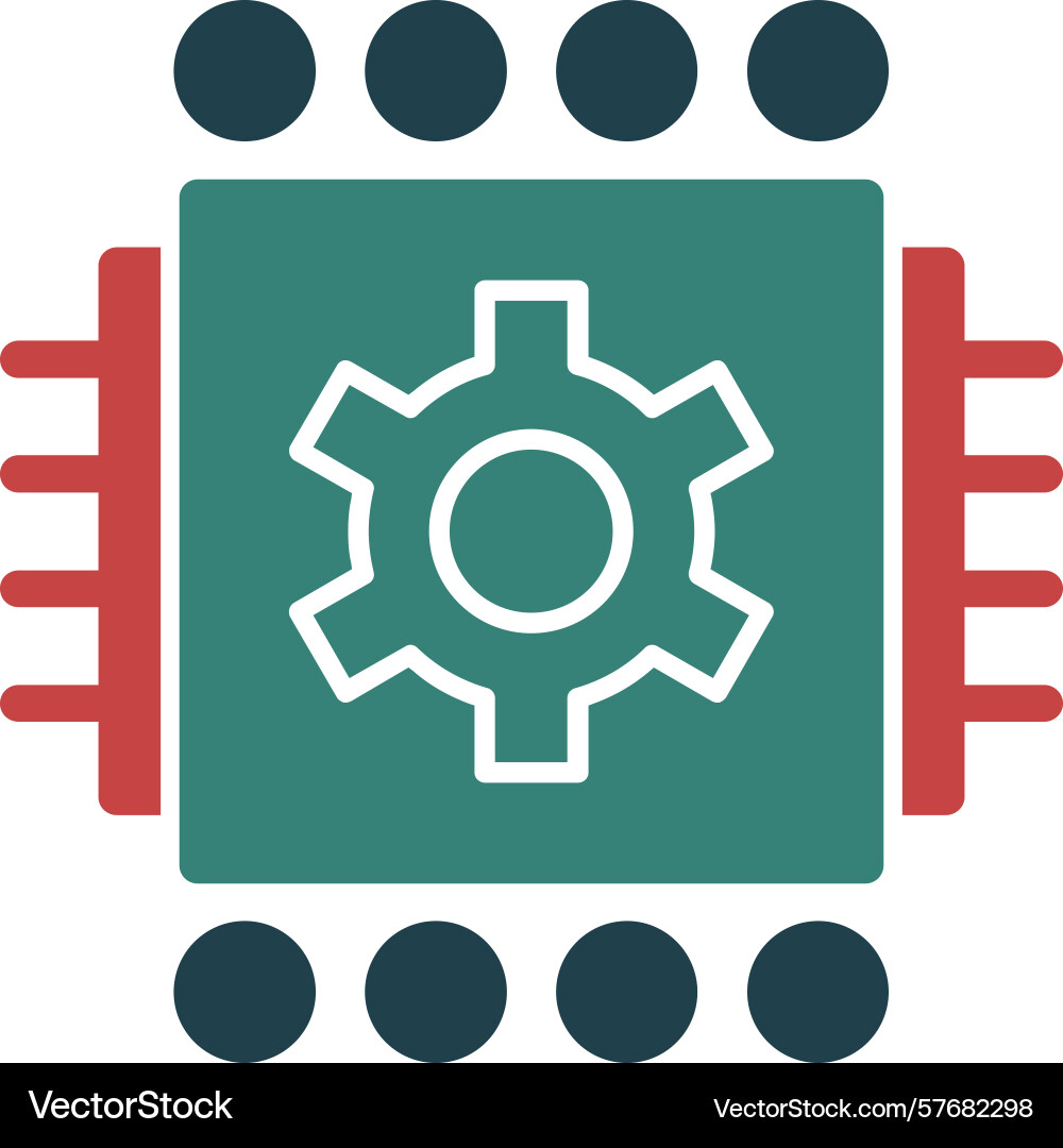 Machine learning glyph multi color icon Vector Image