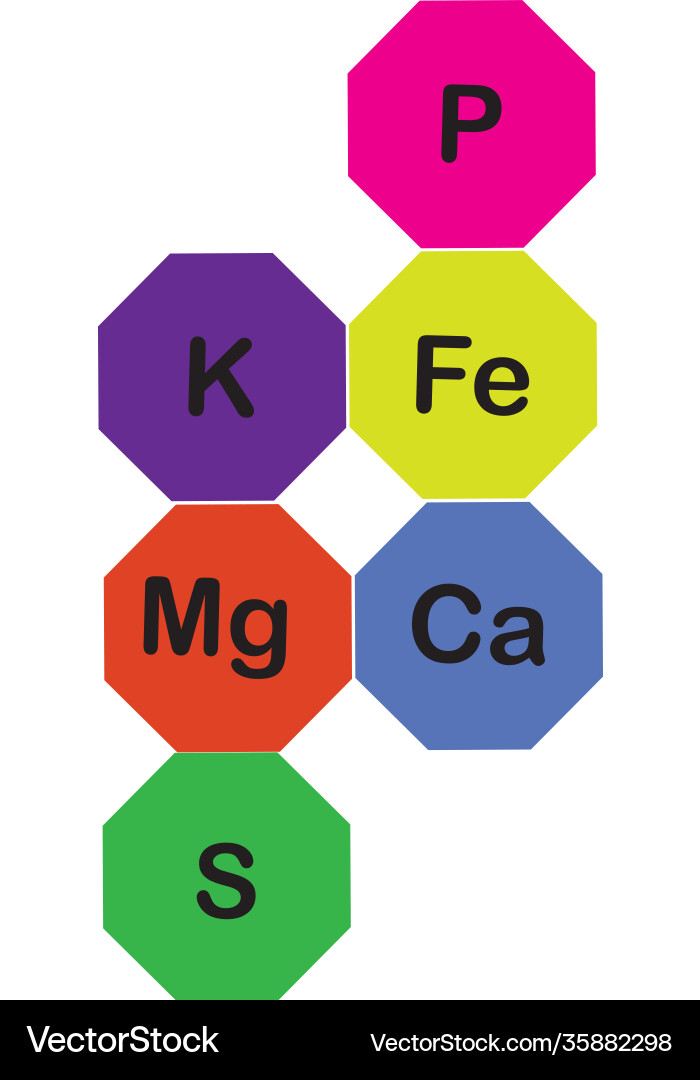 Minerals microelements and macro elements useful Minerals microelements and macro elements useful vector image