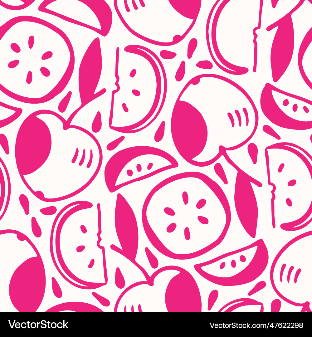 Monochrome seamless pattern with apples Monochrome seamless pattern with apples vector image