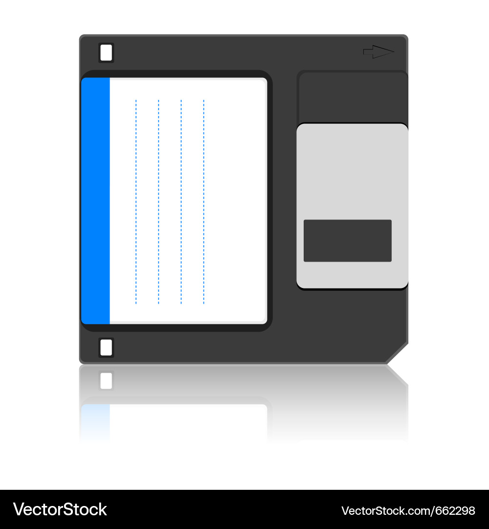Old floppy disc for computer data storage vector image