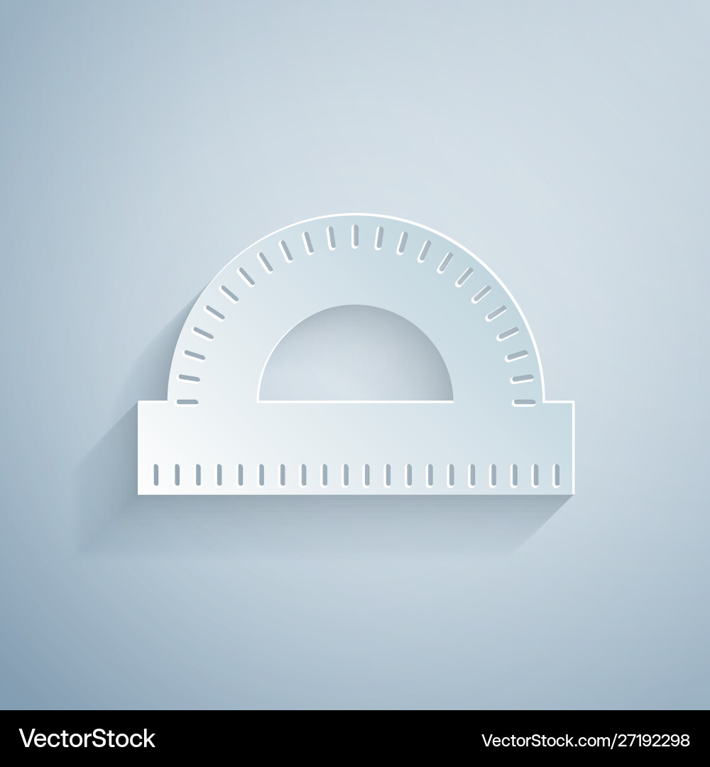 Paper cut protractor grid for measuring degrees Paper cut protractor grid for measuring degrees vector image