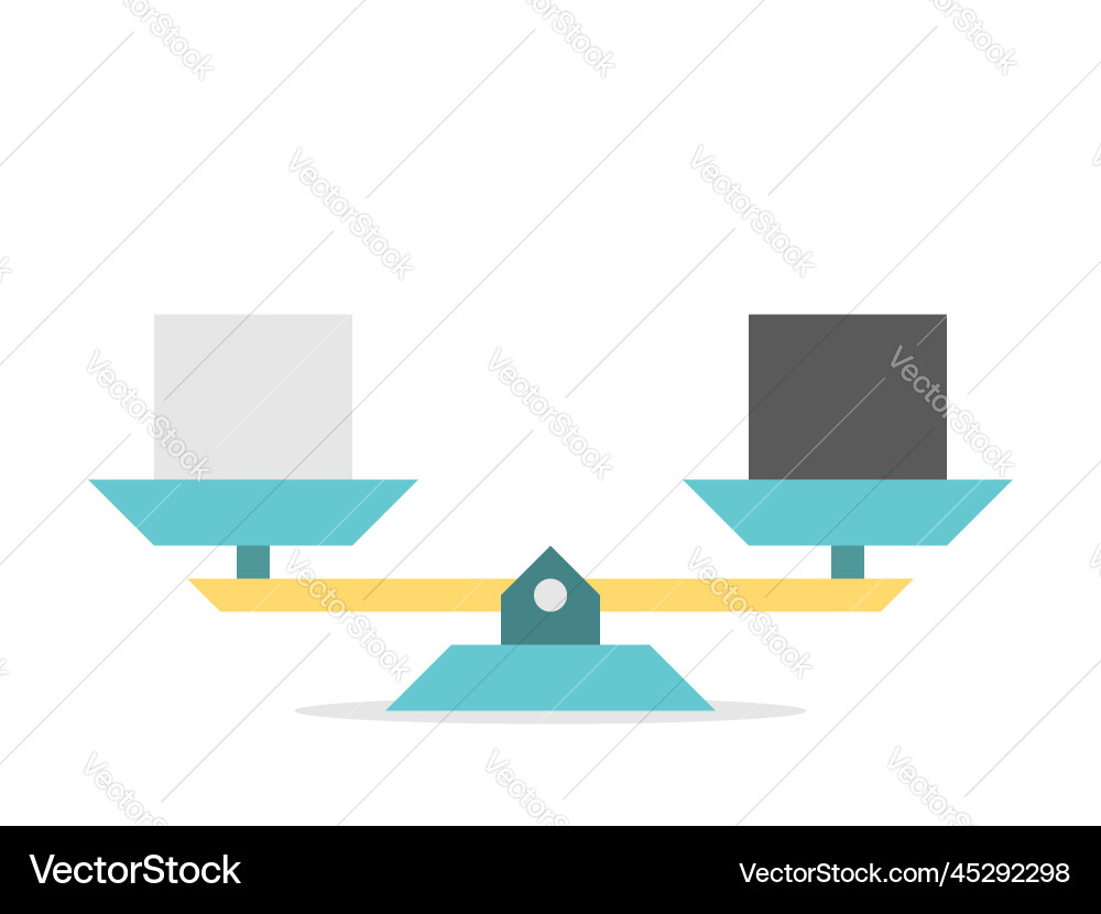 Seesaw scale balance comparison Royalty Free Vector Image