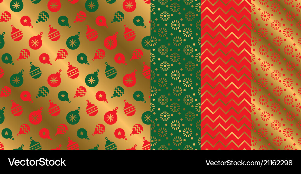 Simple geometric xmas repeatable pattern set Simple geometric xmas repeatable pattern set vector image
