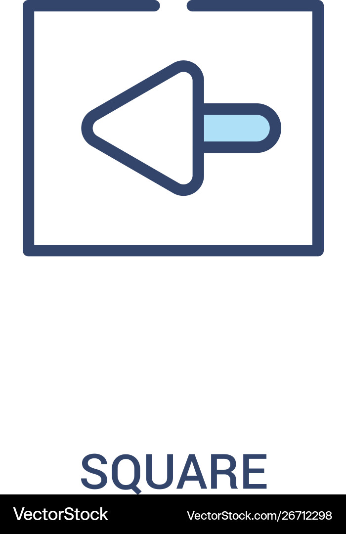 Square concept 2 colored icon simple line element Square concept 2 colored icon simple line element vector image