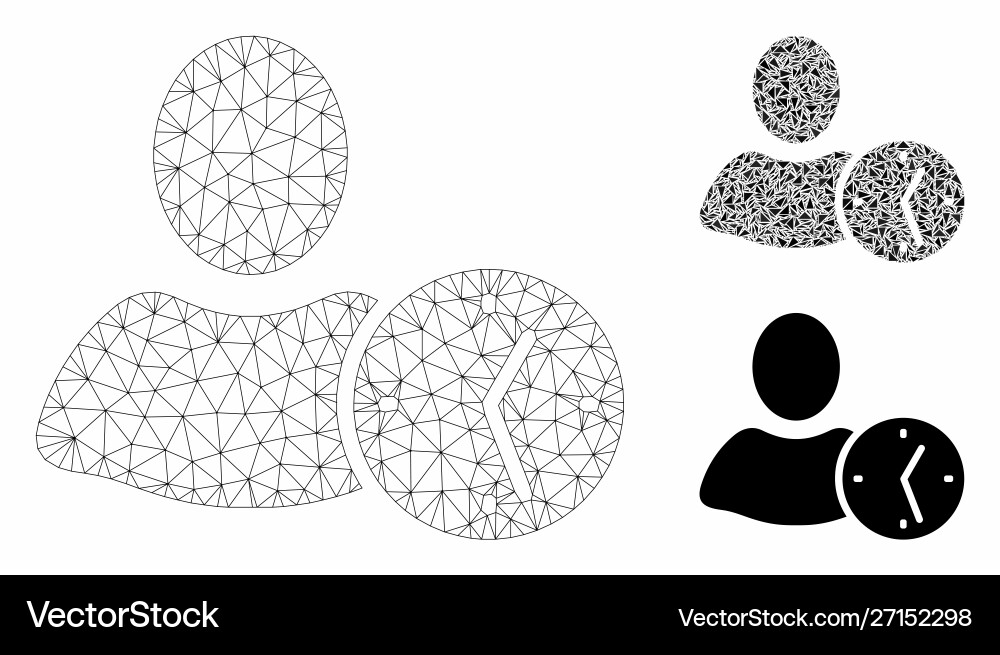 Time mesh wire frame model and triangle Time mesh wire frame model and triangle Vector Image