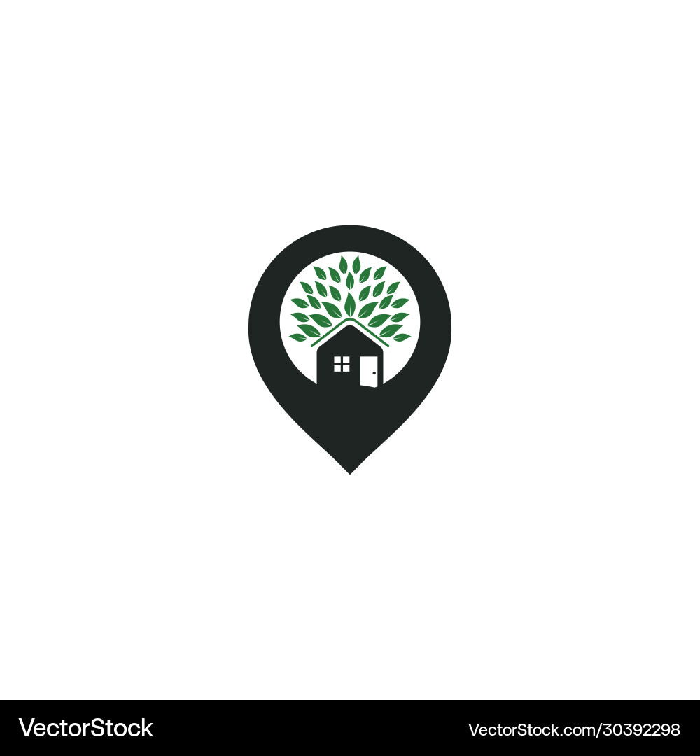 Tree house pointer logo design Tree house pointer logo design Vector Image