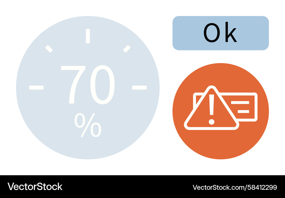 Circular Progress with Warning Icon Vector Image