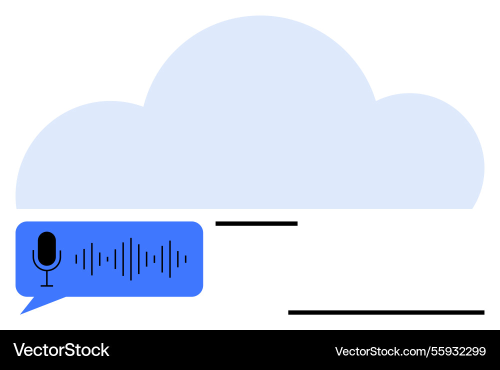 Cloud storage with voice input highlighting Vector Image