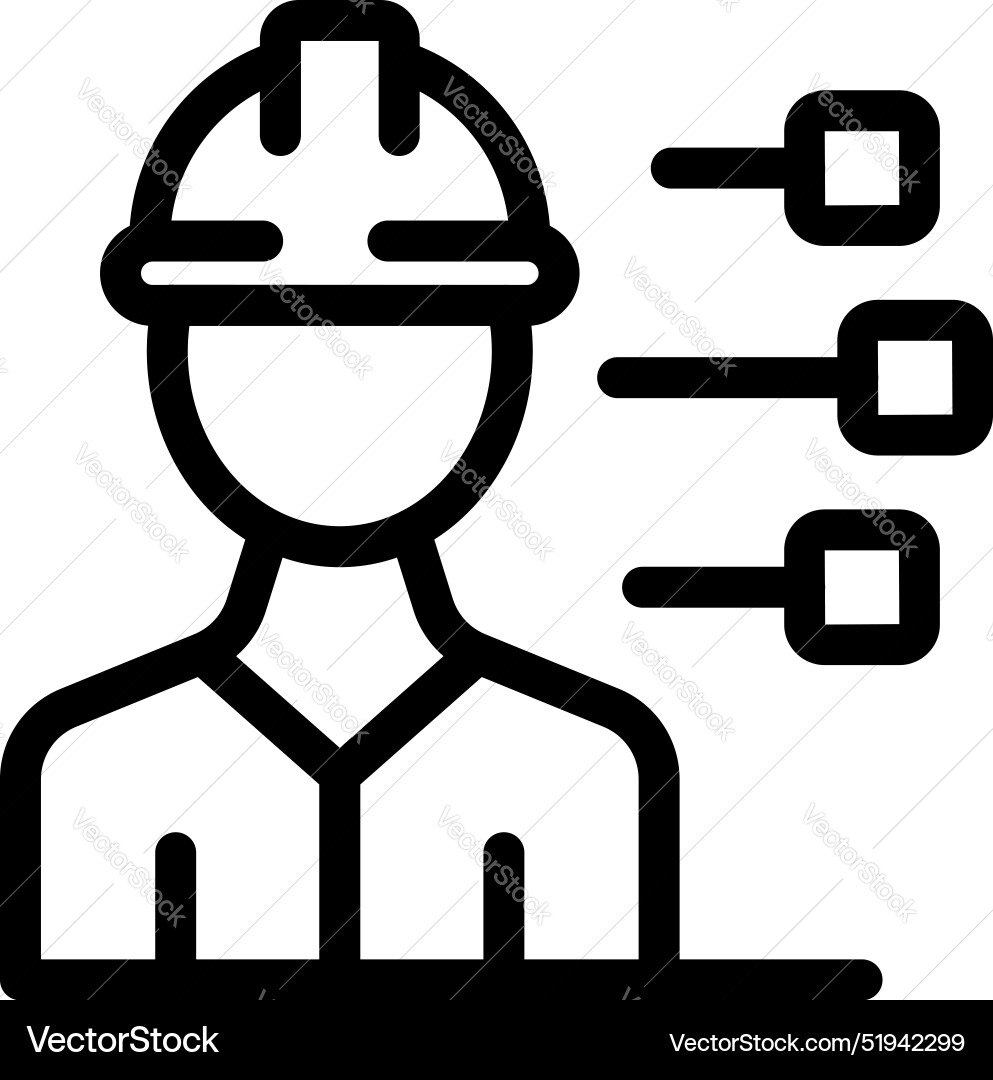 Construction manager analyzing data for efficient Construction manager analyzing data for efficient Vector Image