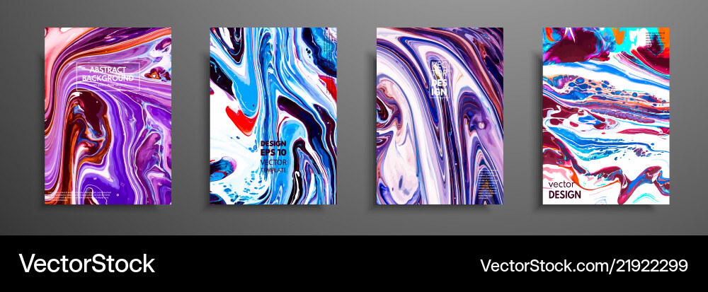 Covers with acrylic liquid textures colorful Covers with acrylic liquid textures colorful vector image