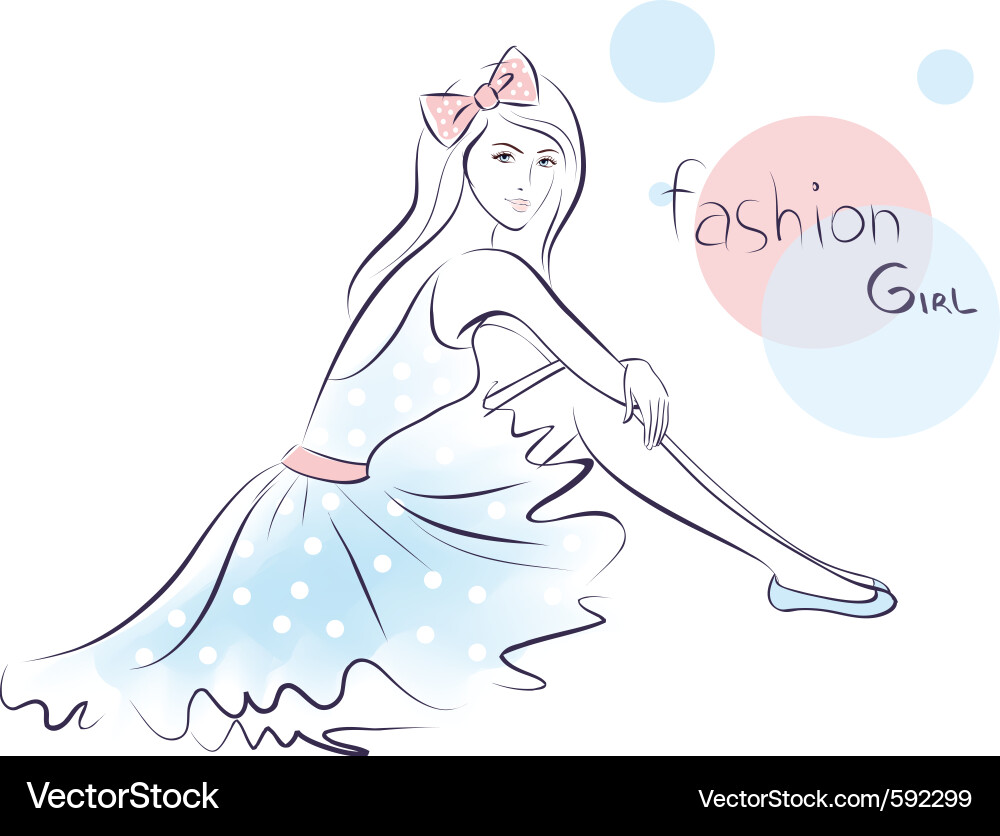 Cute Fashion Girl Vector Image