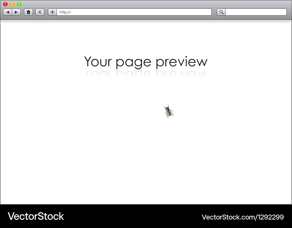 Empty Browser Window with Fly vector image