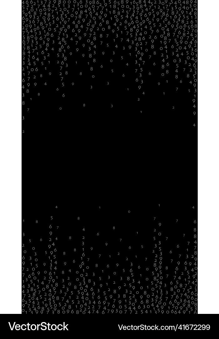 Falling numbers big data concept binary white Falling numbers big data concept binary white vector image