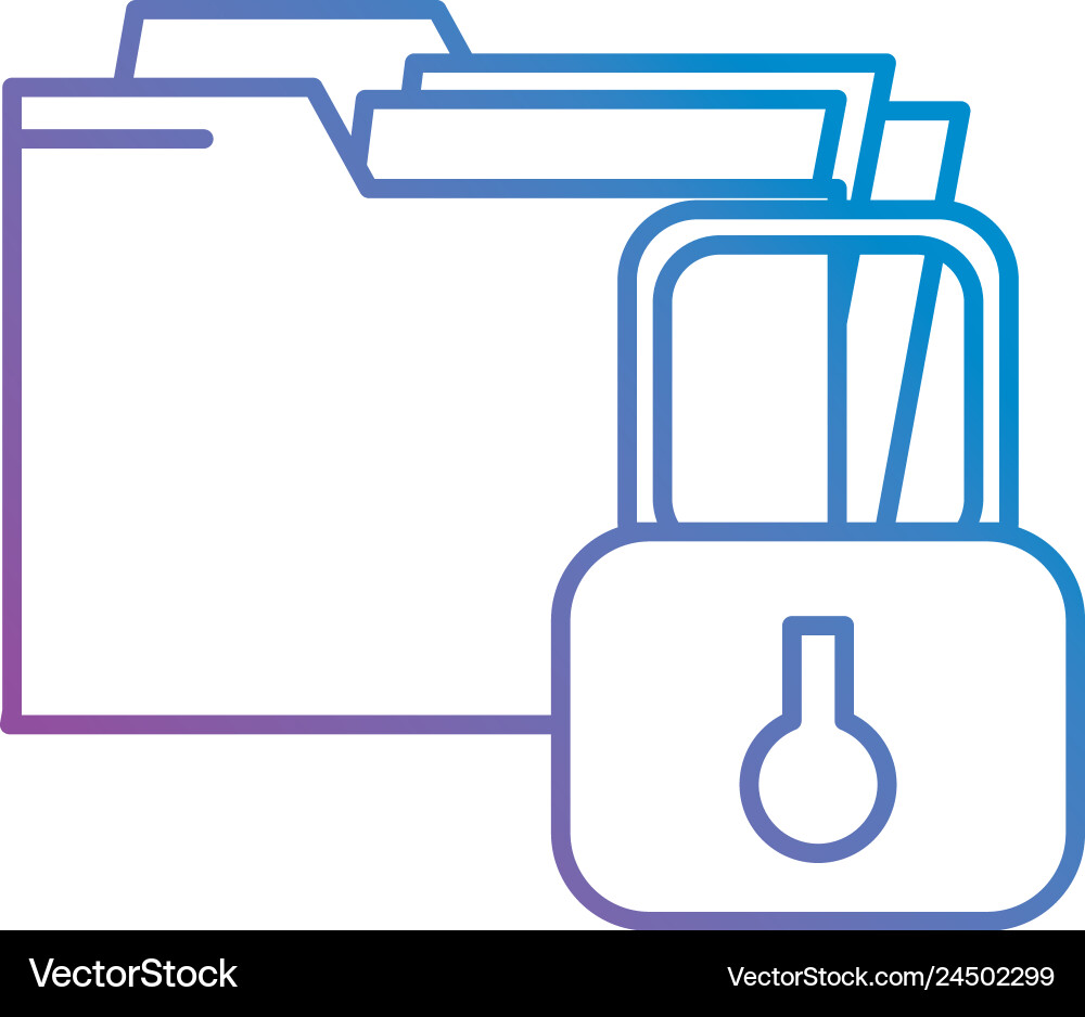 File folder with padlock File folder with padlock vector image