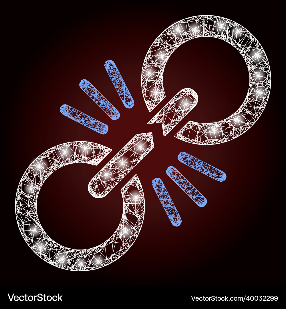 Glossy linear mesh damage chain link Vector Image
