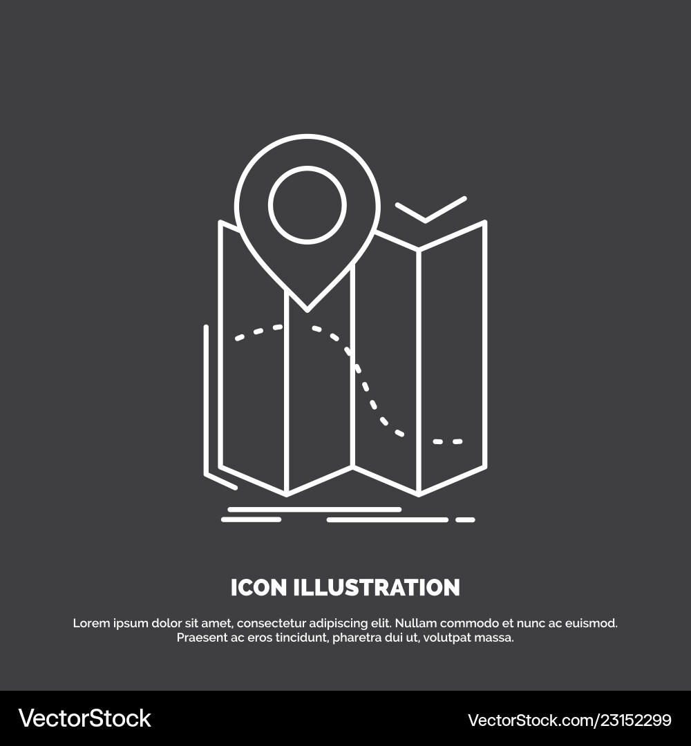 Gps location map navigation route icon line Gps location map navigation route icon line Vector Image