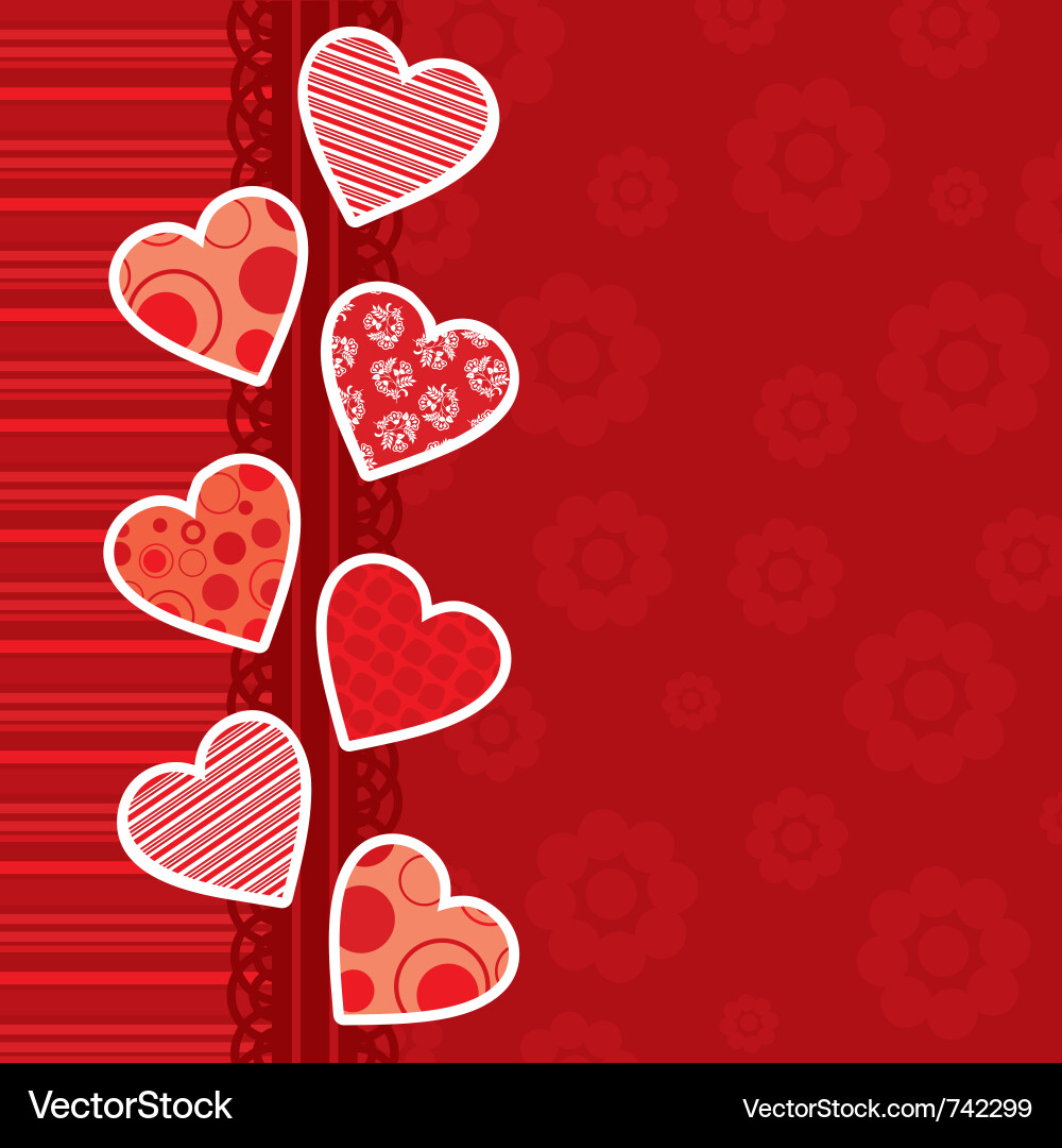 Heart Greeting Card Template Vector Image
