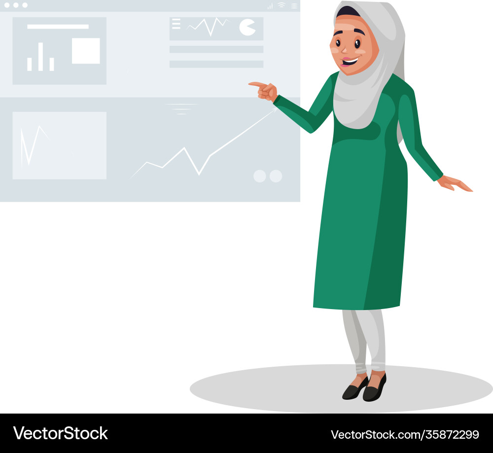 Indian muslim woman cartoon vector image