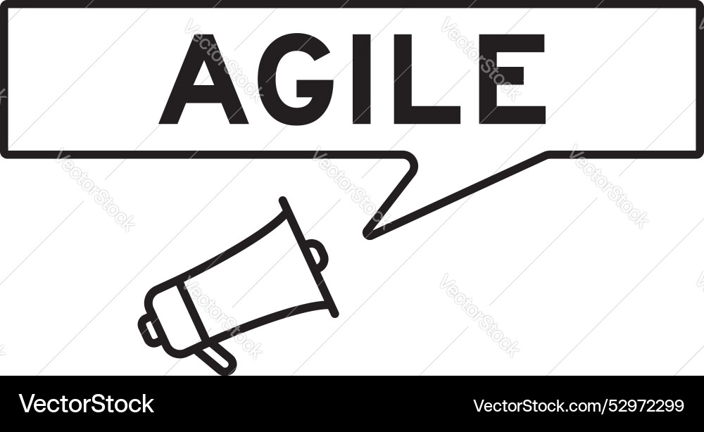 Megaphone icon with speech bubble in word agile vector image
