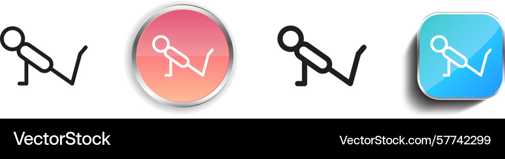 Push up icon thin linear regular and button style Vector Image