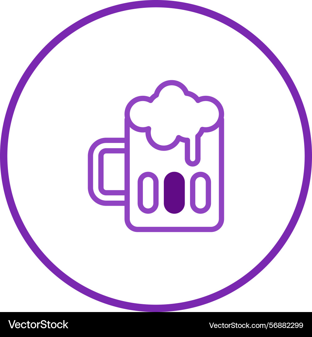 Stylized beer mug icon with foam overflow Vector Image
